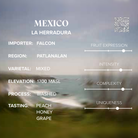 Mexico La Herradura tasting notes and sourcing card