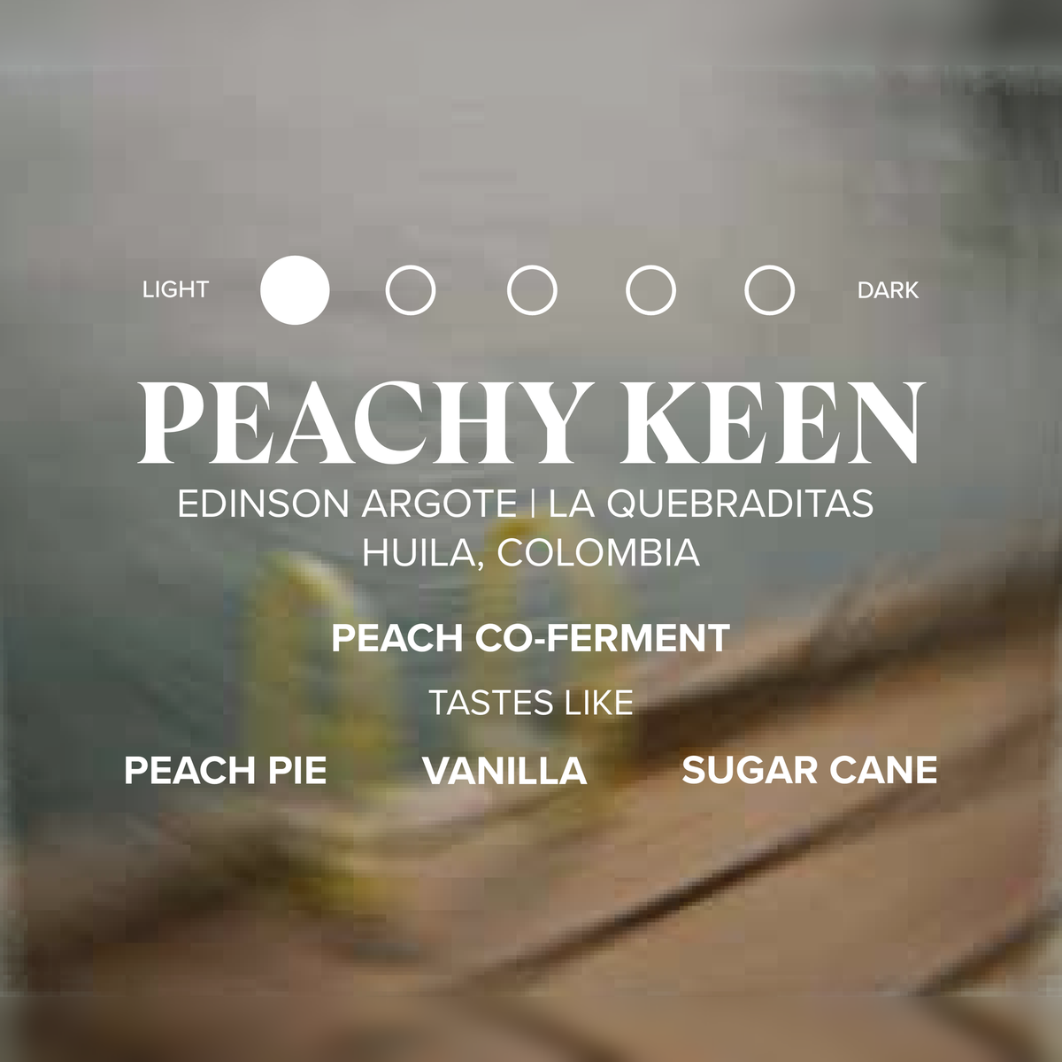 Colombia Peachy Keen label front